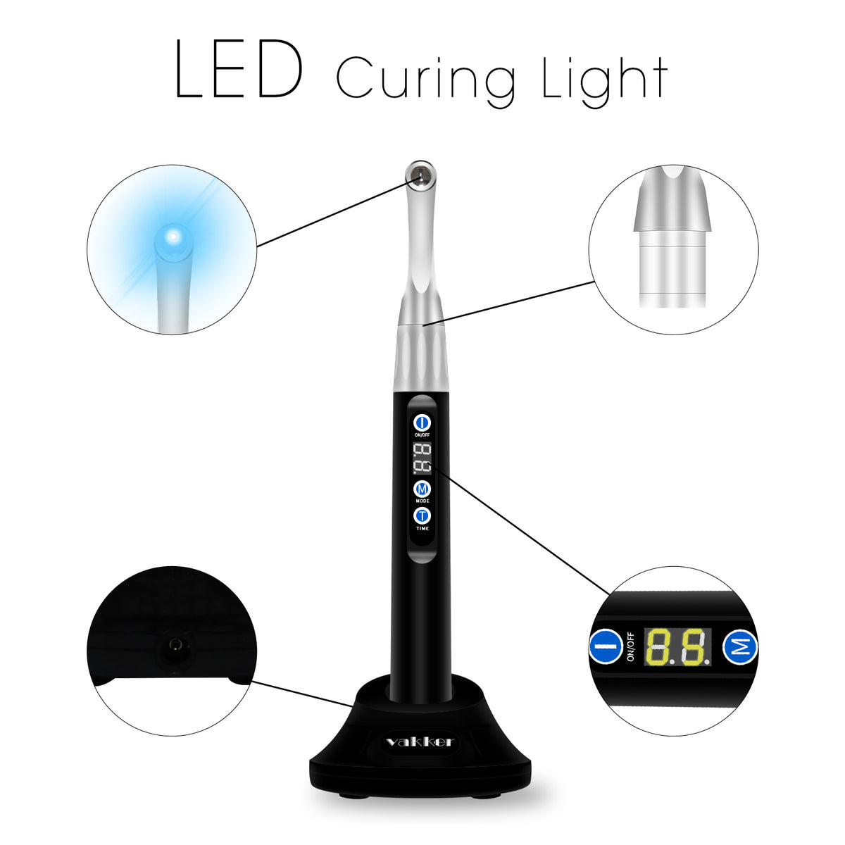 Vakker® Broad Spectrum LED Light Cure up to 2300 mW/cm²