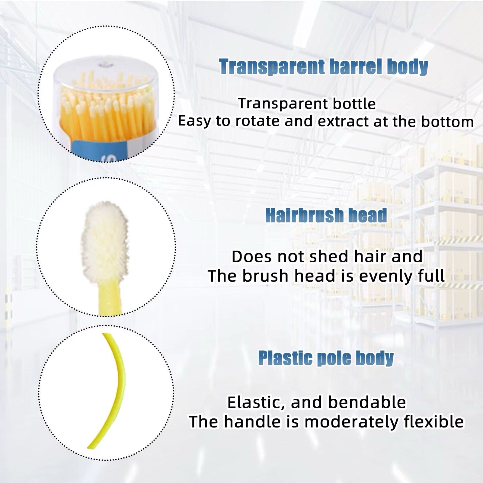 Disposable Micro Applicator Brush, Blue Super Fine 1.5mm, 400/Bx