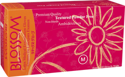 Blossom Latex Gloves: Powder-Free, Textured 100/Box