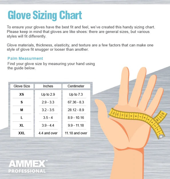 AMMEX Nitrile Exam Grade Gloves. Blue 3 Mil Powder and Latex Free. 100/box